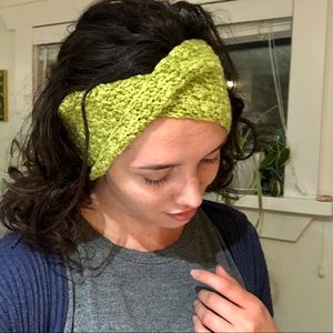 Cashmere Wool Twist Crocheted Ear Warmer Headband